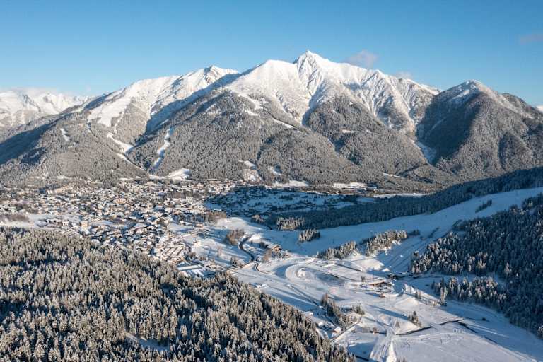 Blick auf Seefeld im Winter