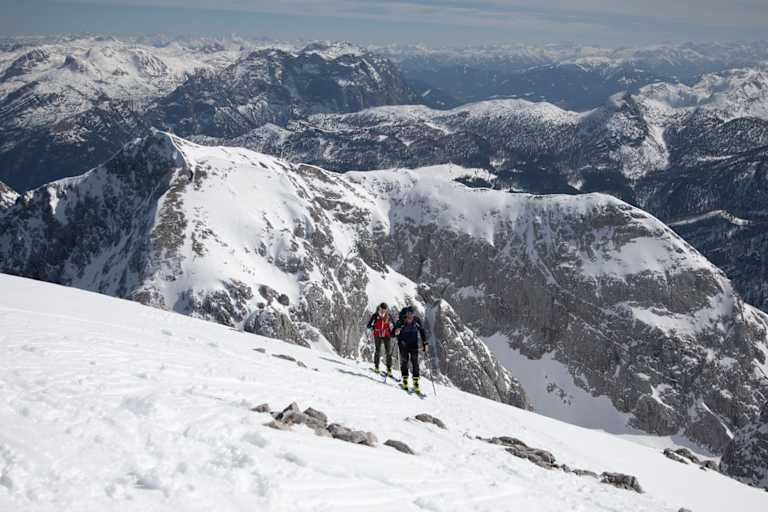Markus Furtner und Maxi Furtner kurz vor dem Kuchler Kreuz am Hohen Göll.