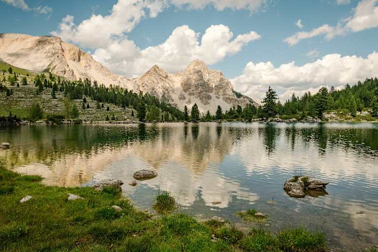 Grünsee ; Antonispitze und Eisengabel ; Naturpark Fanes-Sennes-Prags