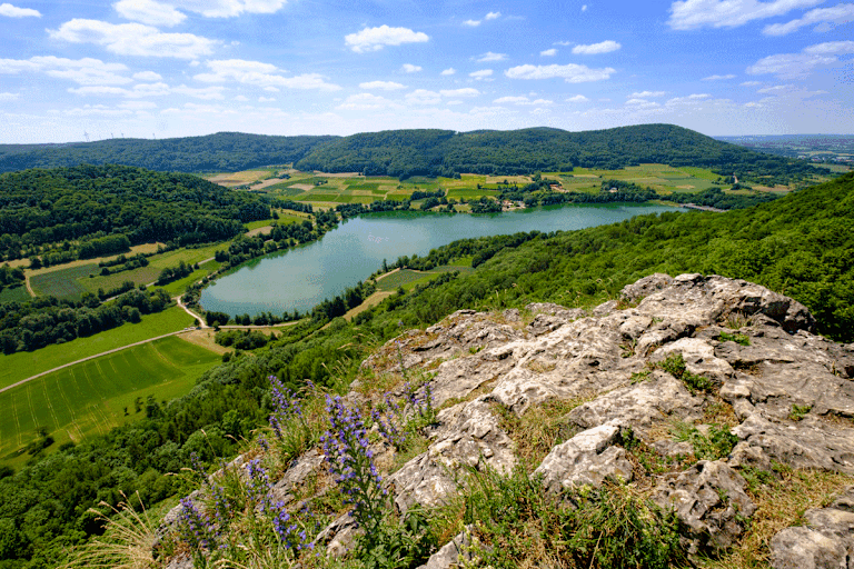 Ausblick von der Houbirg auf den Happurger See in der Fränkischen Schweiz