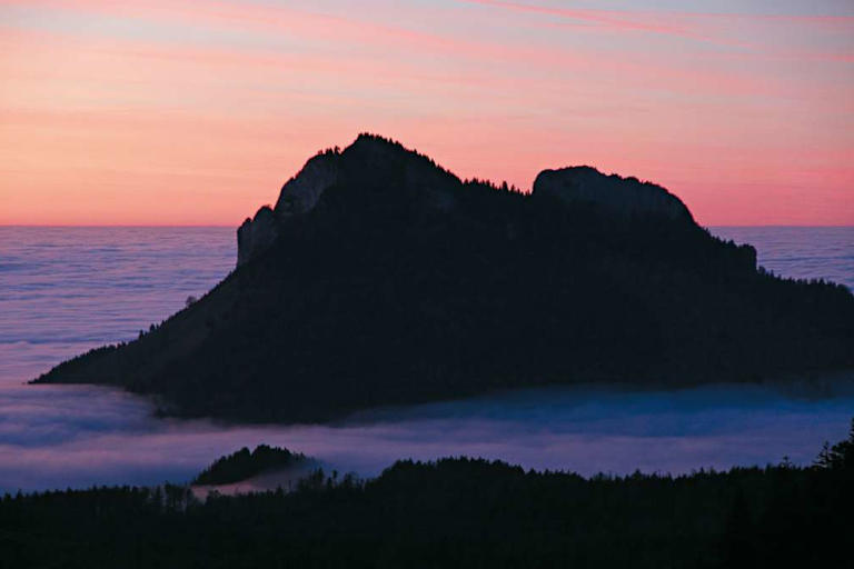 Spätherbstliche Abendstimmung am Spitzstein in den Chiemgauer Alpen