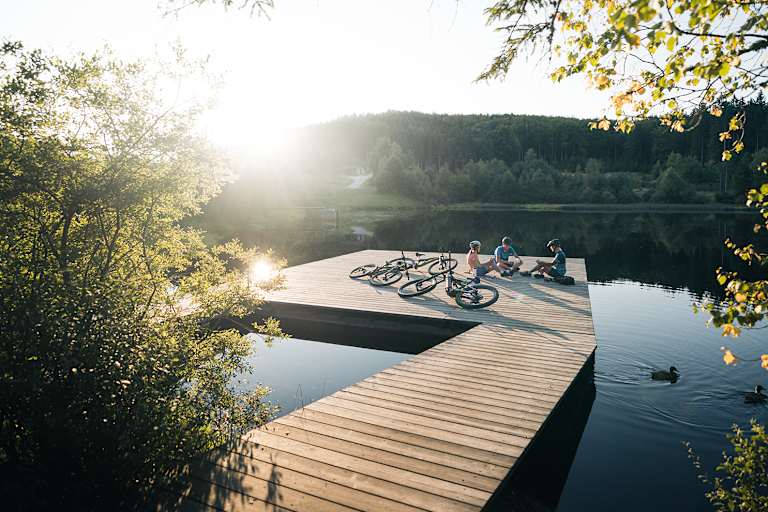 Rad Zwischenstopp am See im Mühlviertel