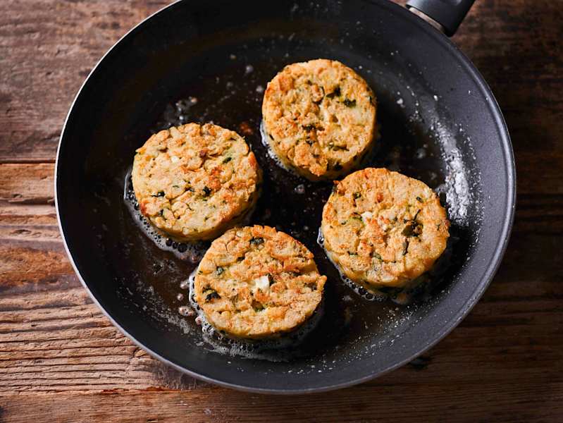 Gebratene Bärlauch-Feta-Knödel