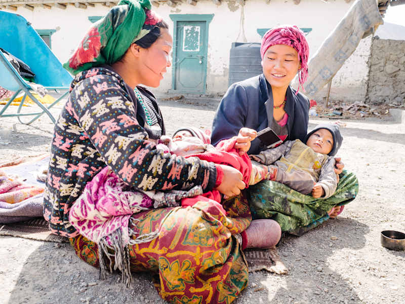 Einheimische in Mustang