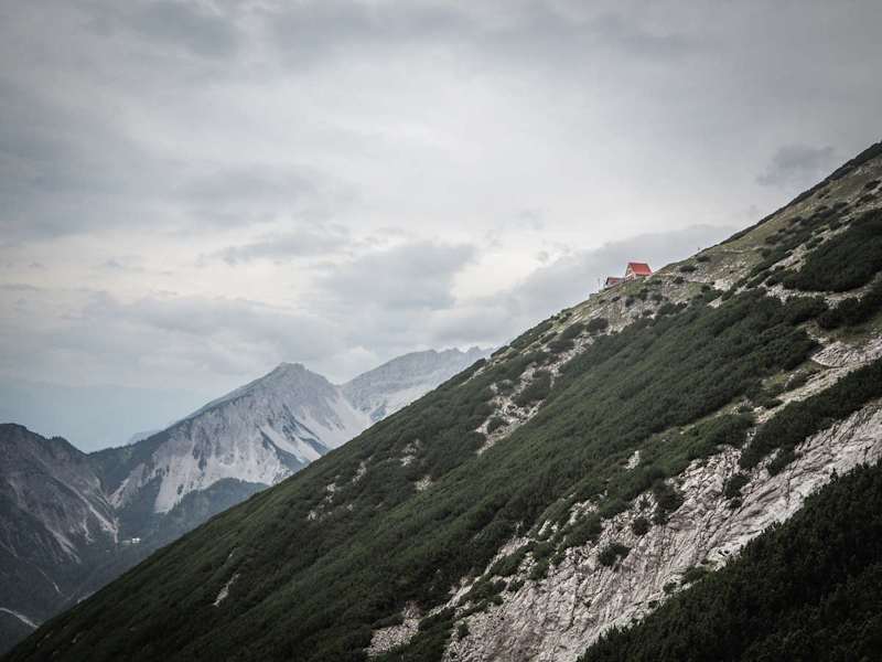 Die Bettelwurfhütte im Karwendel (2.077 m)