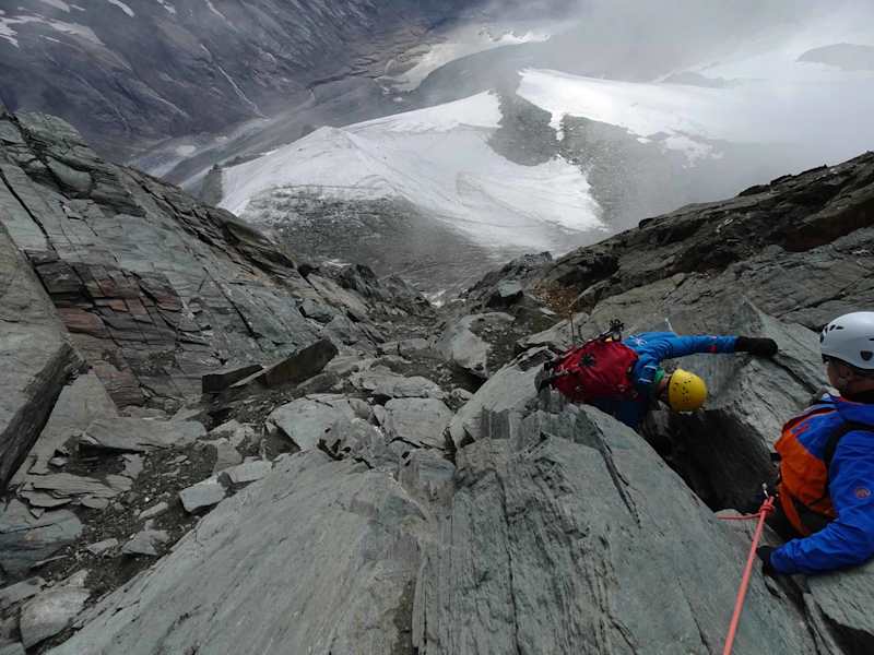 Abstieg Pallavicinirinne im Juli 2019