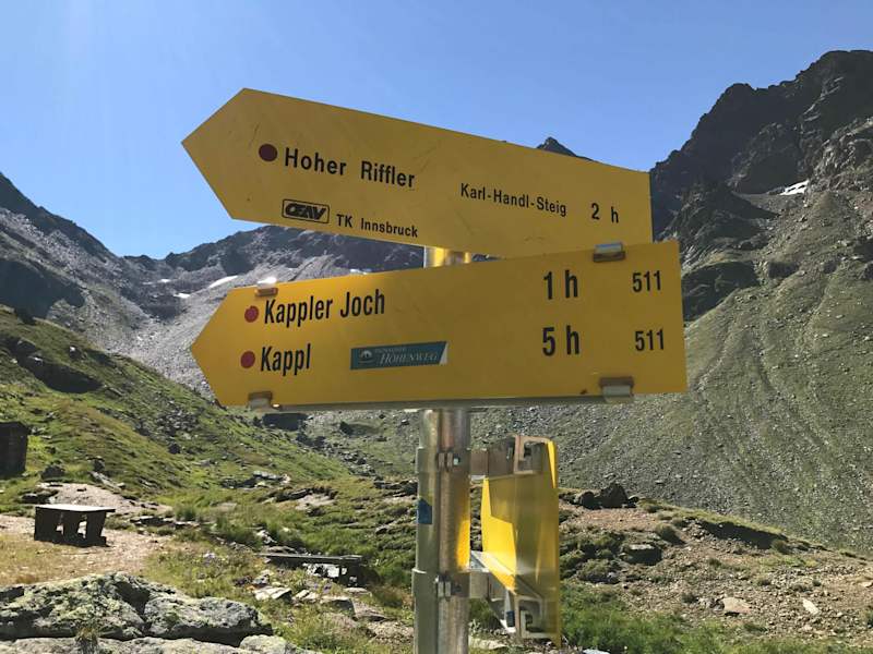 Der Karl-Handl-Steig führt auf den Hohen Riffler