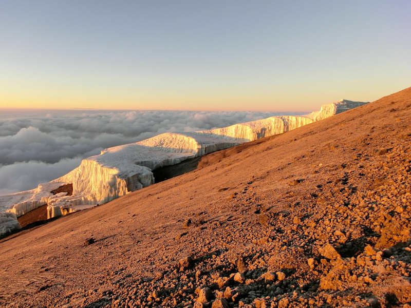 Die Gletscher im Morgenlicht