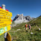 Wandern im Bergsteigerdorf St. Antönien in Graubünden in der Schweiz. 