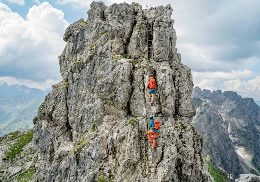 Blick auf das letzte Hindernis den Felsturm