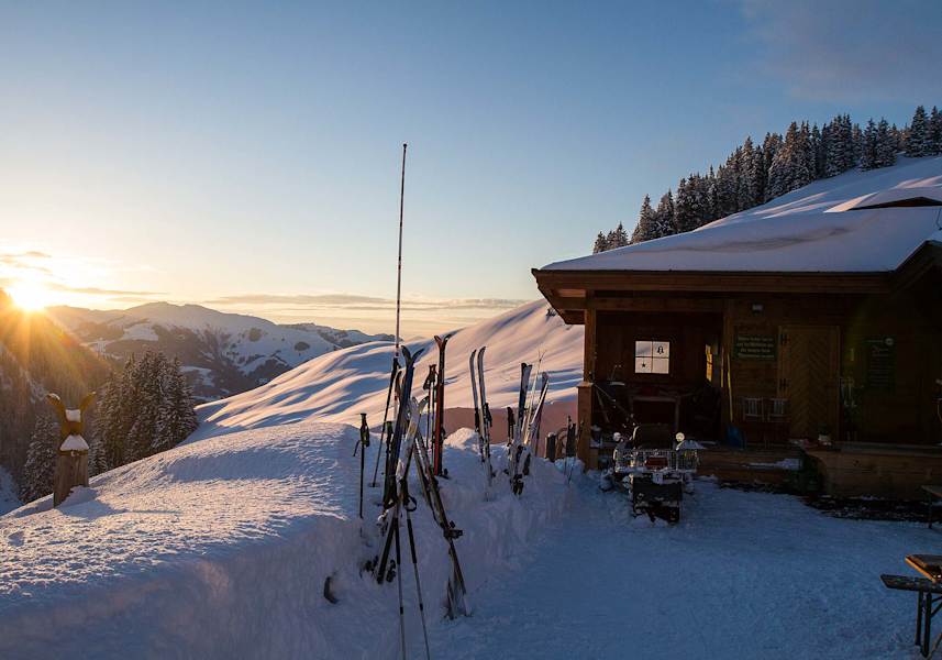 Die Hochwildalm in der Abendsonne