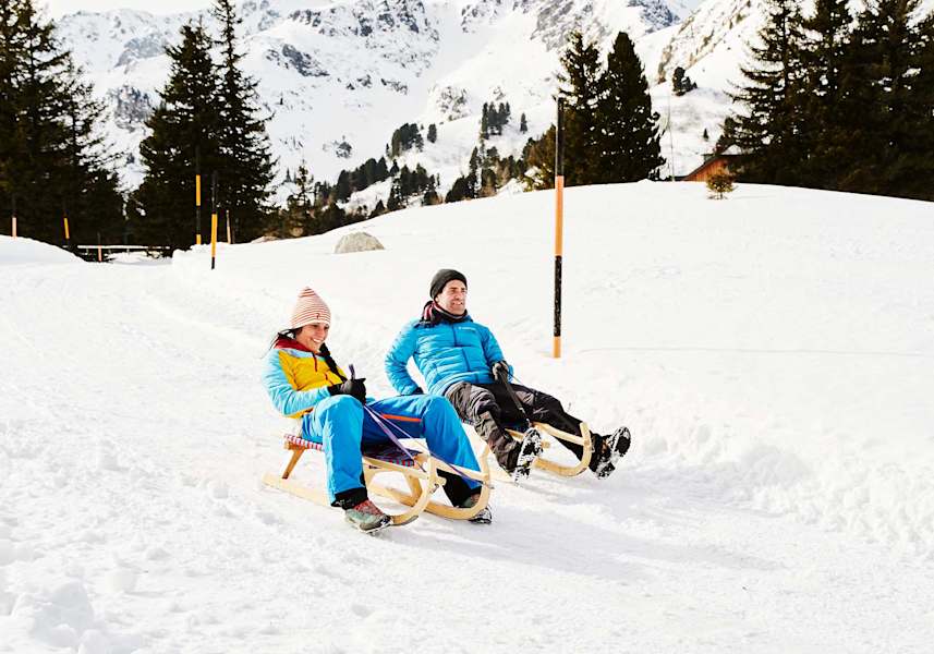 Rodeln im Triebener Tal
