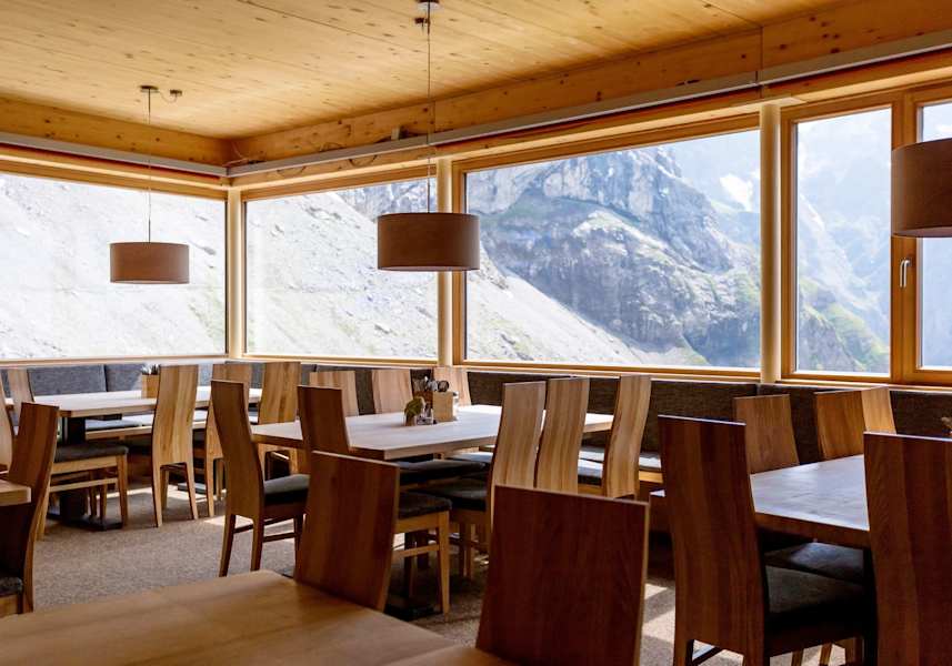 Die Gaststube bietet einen Panoramablick