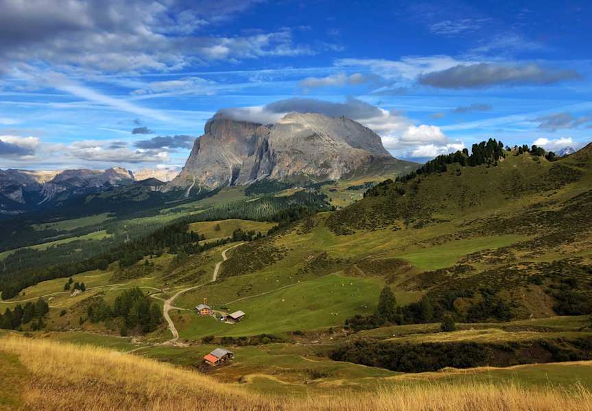 Seiser Alm mit Langkofelgruppe