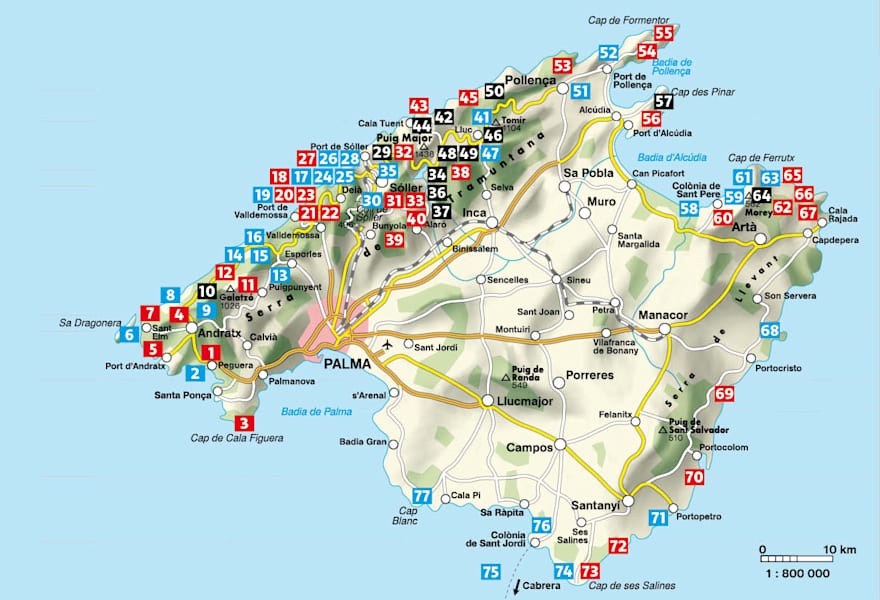 Rother Wanderführer Mallorca - Tourenübersicht