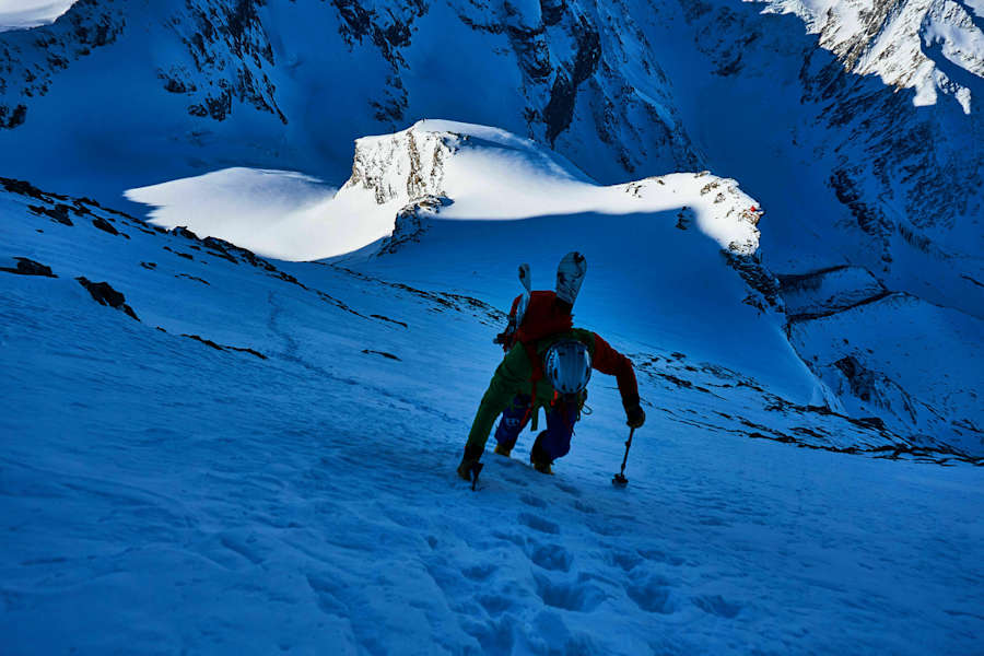 Le Défi: Südwand des Grand Combin de Valsorey in der Schweiz
