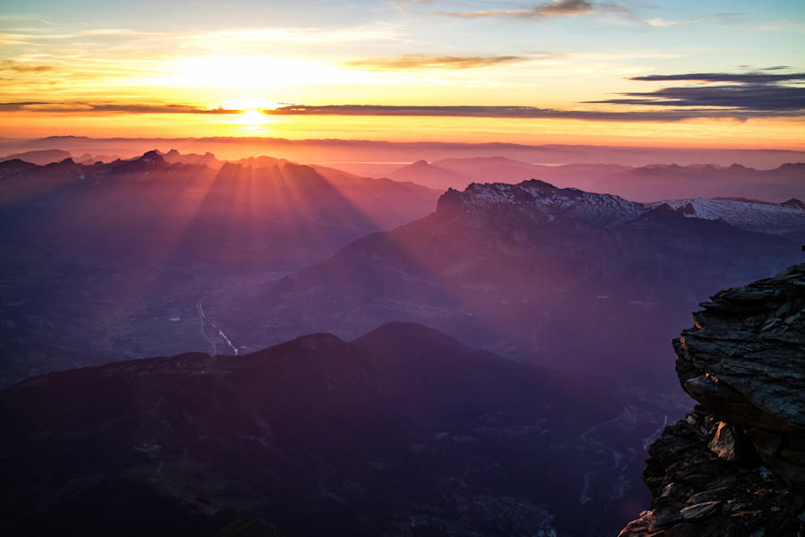 Sonnenuntergang am Mont Blanc