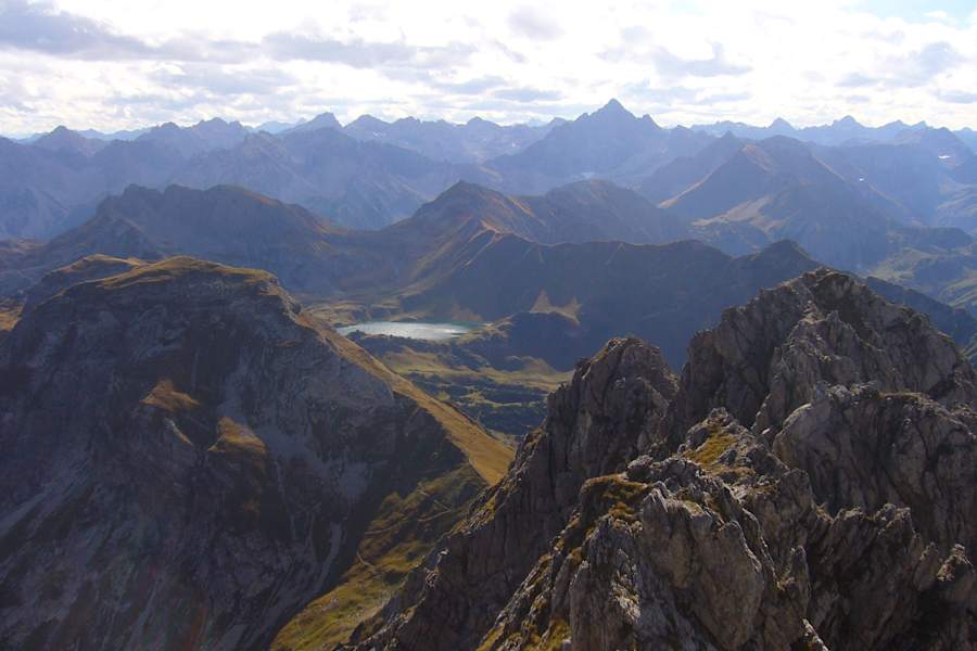 Rund um den Schrecksee: Blick in die Allgäuer Alpen