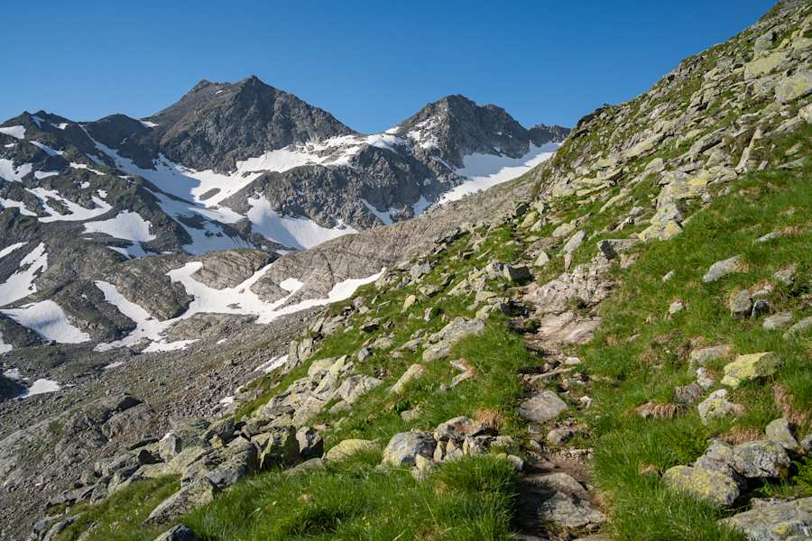 Wanderweg in den Hohen Tauern auf den Hohen Sonnblick