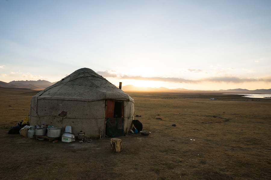 Bewohnte Yurte im Süden des Landes