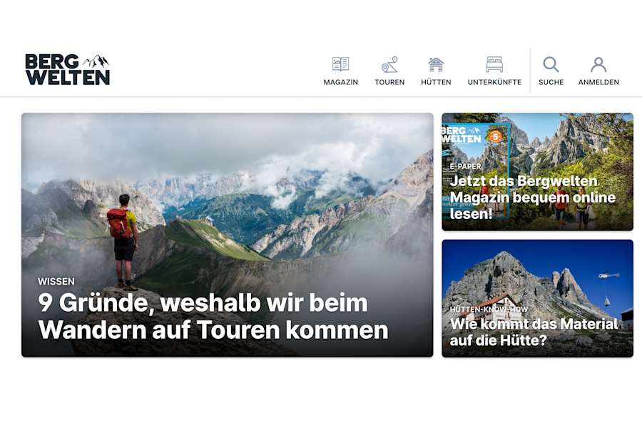 Täglich spannende Stories auf Bergwelten.com