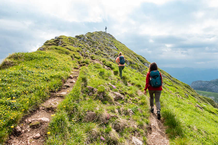 Das Ziel in greifbarer Nähe auf den letzten Metern zum Gipfel.