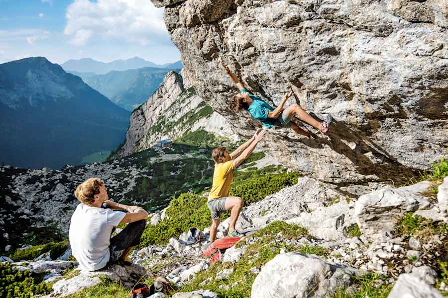 Boulderer am Blaueis in Bayern