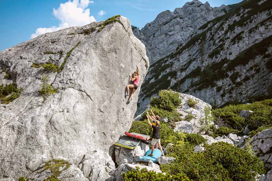 Boulderer am Blaueis in Bayern