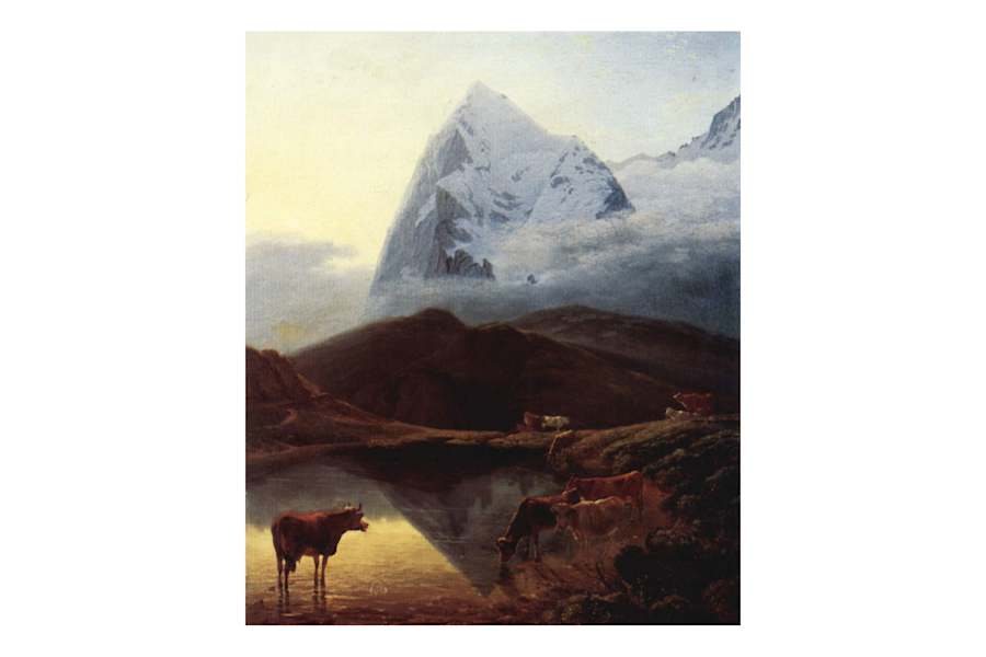 Der Große Eiger, von der Wengernalp aus gesehen, Gemälde von Maximilien de Meurons (19. Jahrhundert)