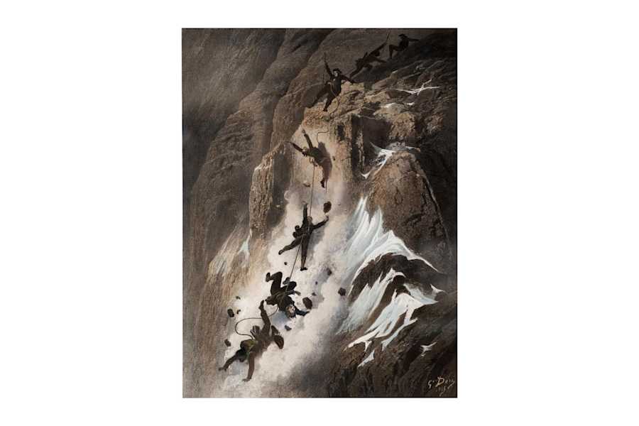 Absturz der Erstbesteiger vom Matterhorn - Darstellung von Gustave Doré