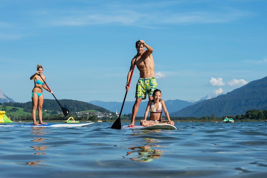 SUP mit der ganzen Familie am Pressegger See