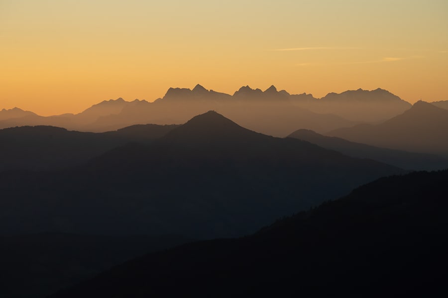 Sonnenaufgang auf der Gratlspitze im Alpbachtal