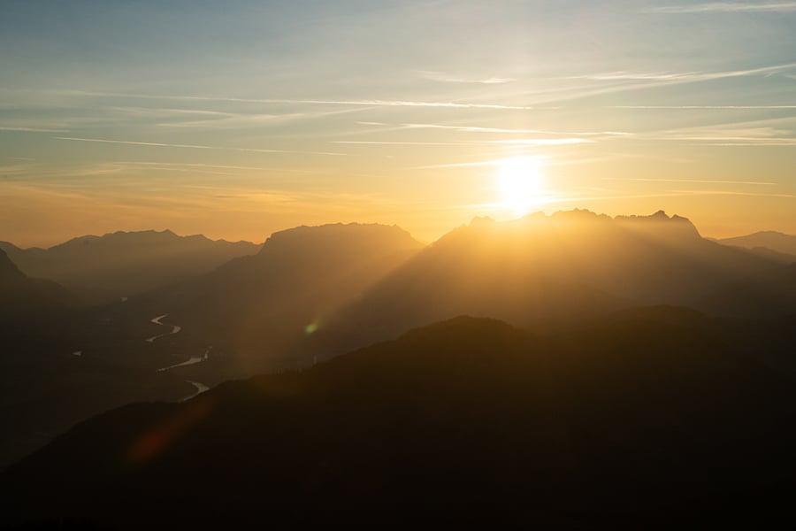 Sonnenaufgang auf der Gratlspitze im Alpbachtal