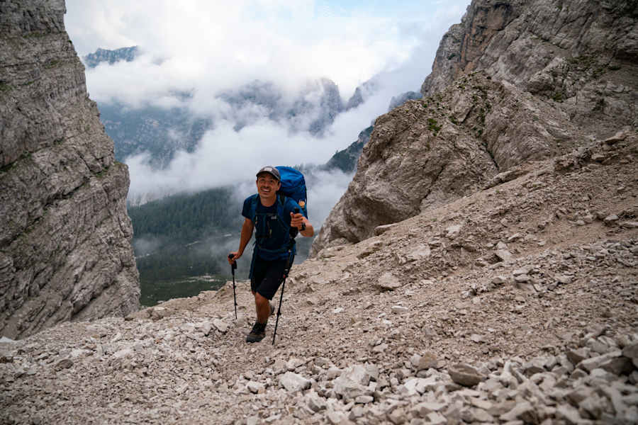 Ernst Merkinger wandert weit Dolomiten Höhenweg