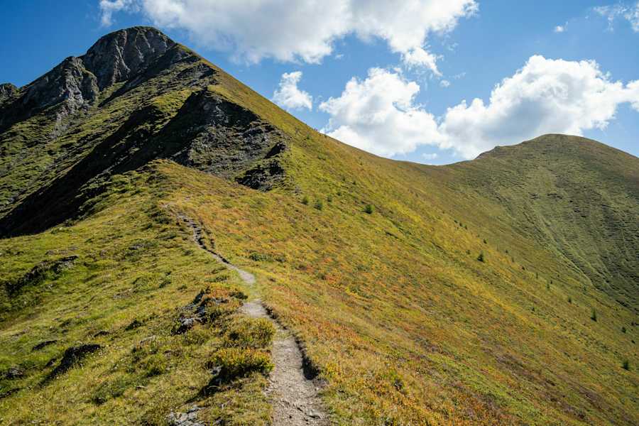 Auf der Schmalzscharte mit Blick Richtung Tennkogel