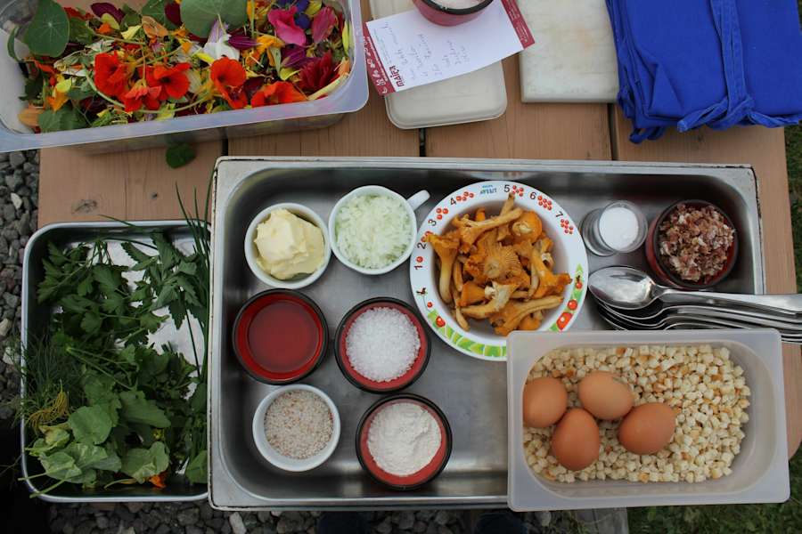 Die Zutaten für Pfifferlingsknödel