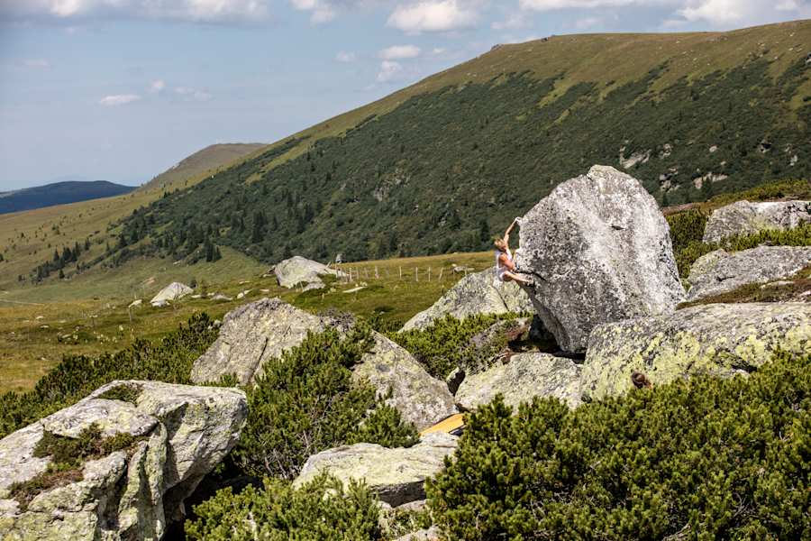 Einer von vielen namenlosen Bouldern irgendwo unterhalb des Großen Speikkogel