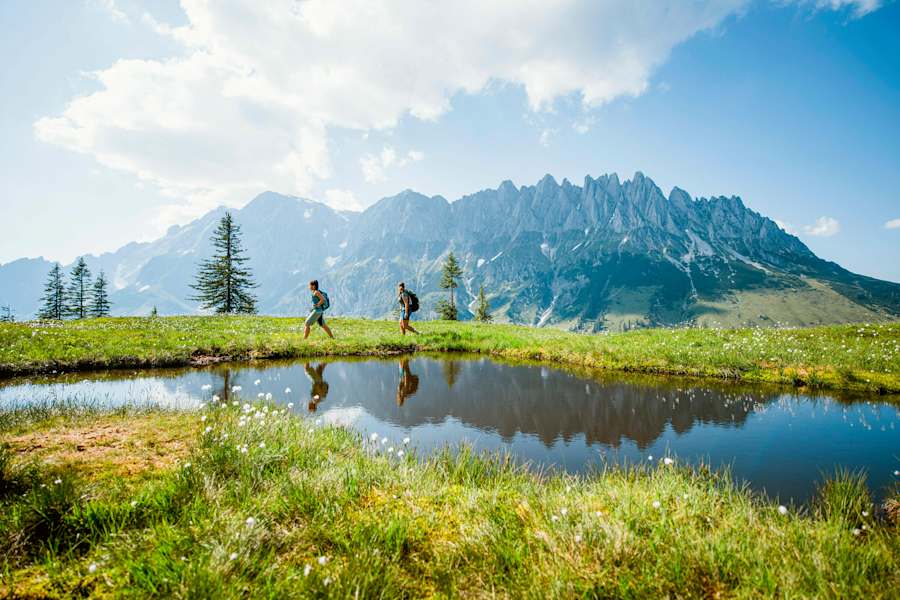 Der Hochkönig von Hochkeil aus betrachtet, im Hintergrund die Mandlwände (2.532 m)