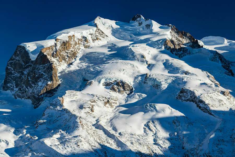 Walliser Alpen: Blick vom Gornergrat ins Monte-Rosa-Massiv