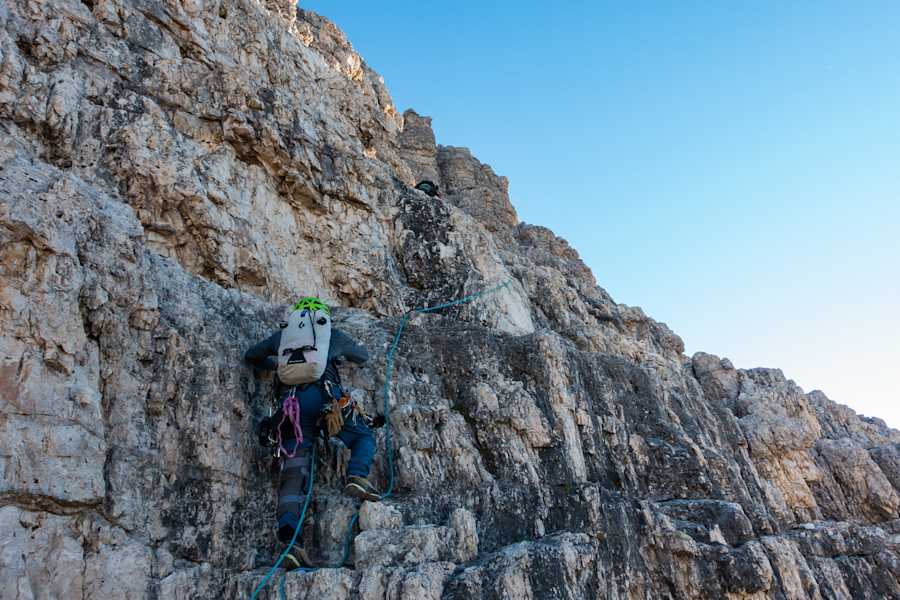 Kletterer am Normalweg auf die Große Zinne