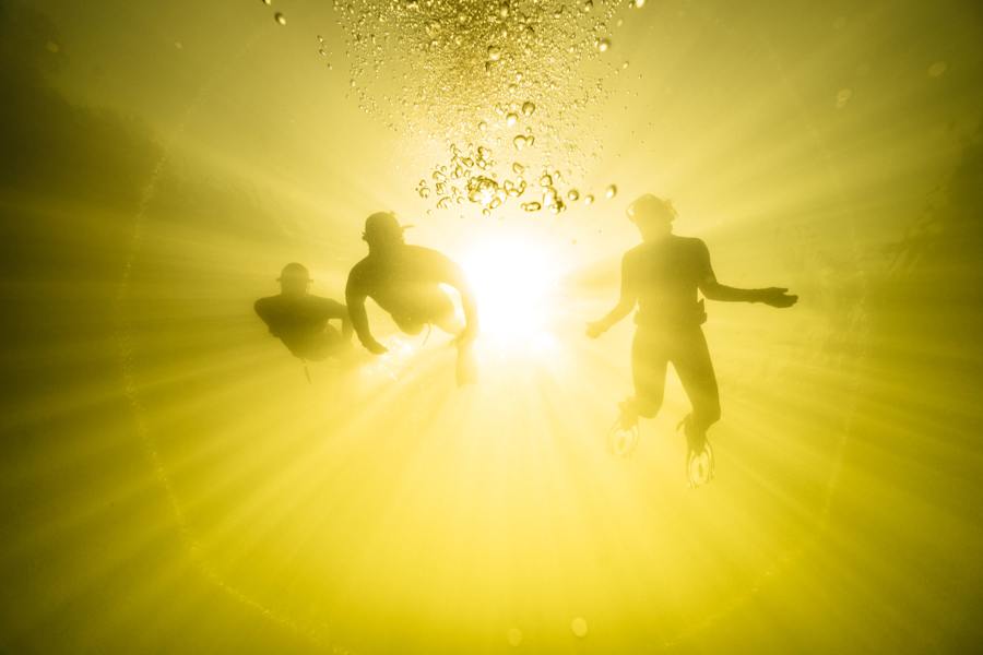 Flusstauchen in der Traun in Oberösterreich