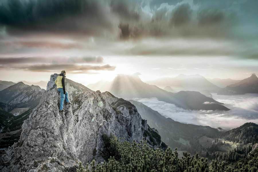 Blick von der Admonter Warte ins Gesäuse: Tamischbachturm, Buchsteinkette, Hochtorgruppe und Reichensteinstock