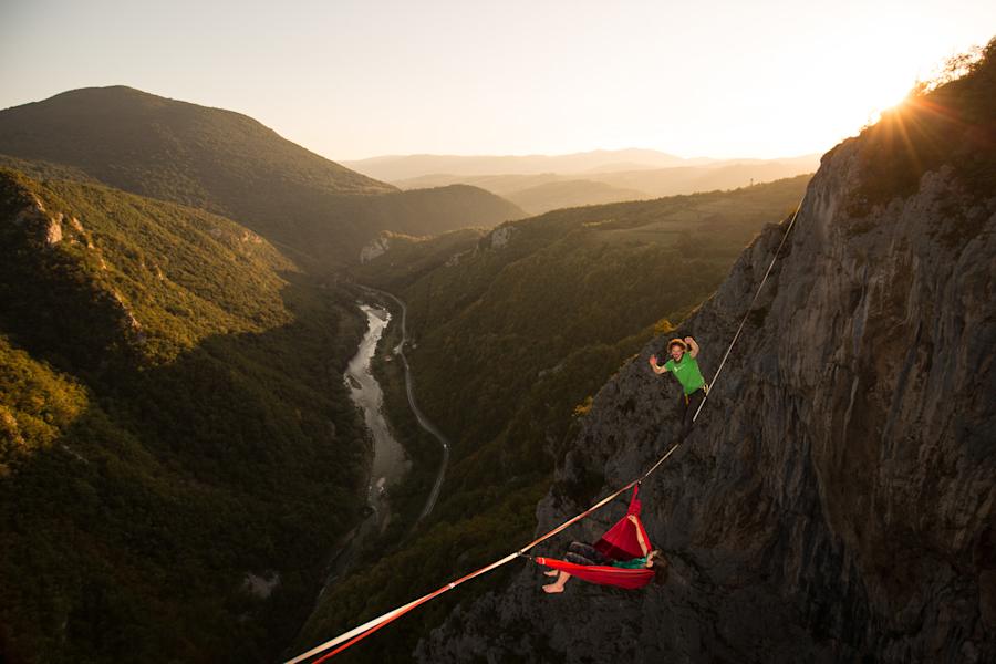 Klettern Highline Banja Luka Bosnien
