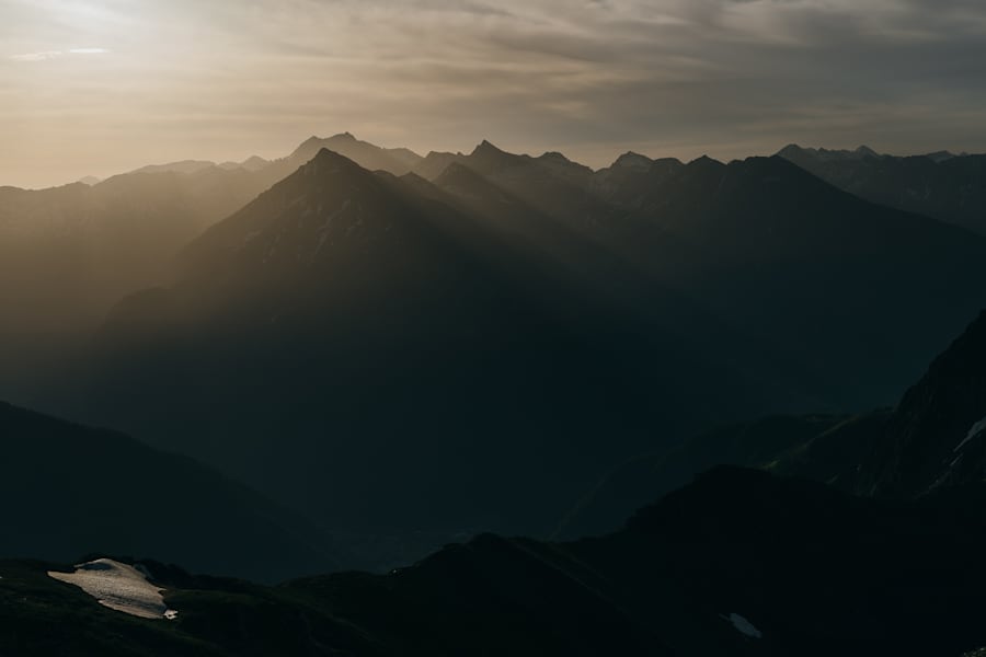 Frühmorgendliche Aussicht in die Ankogelgruppe