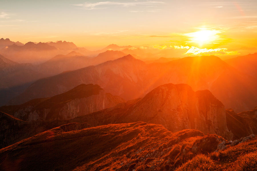 Sonnenaufgang über dem Rofangebirge