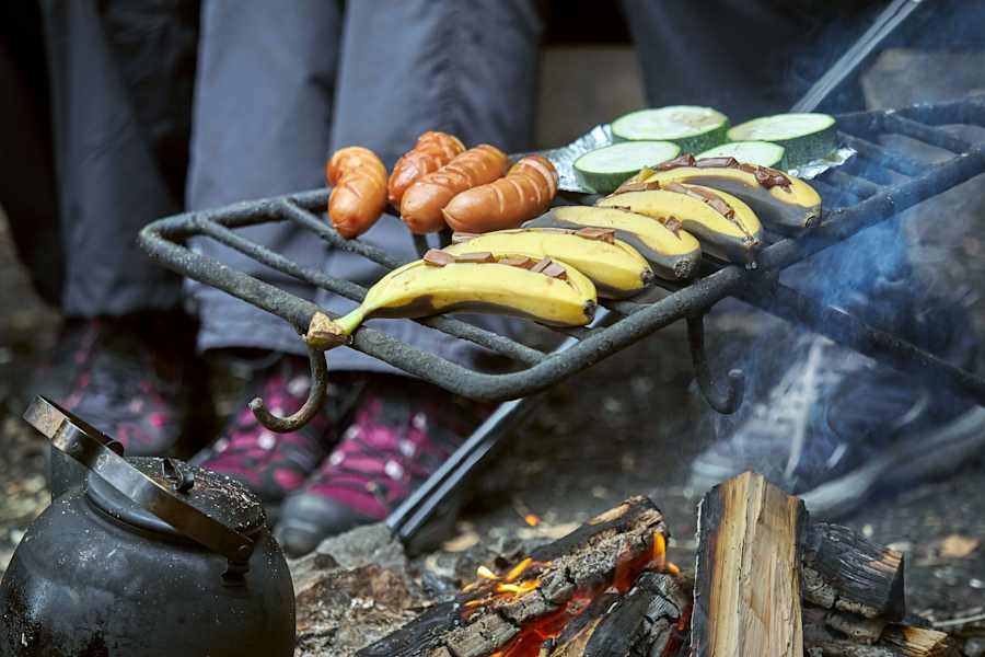 Gegrillte Schokobananen in der Schale