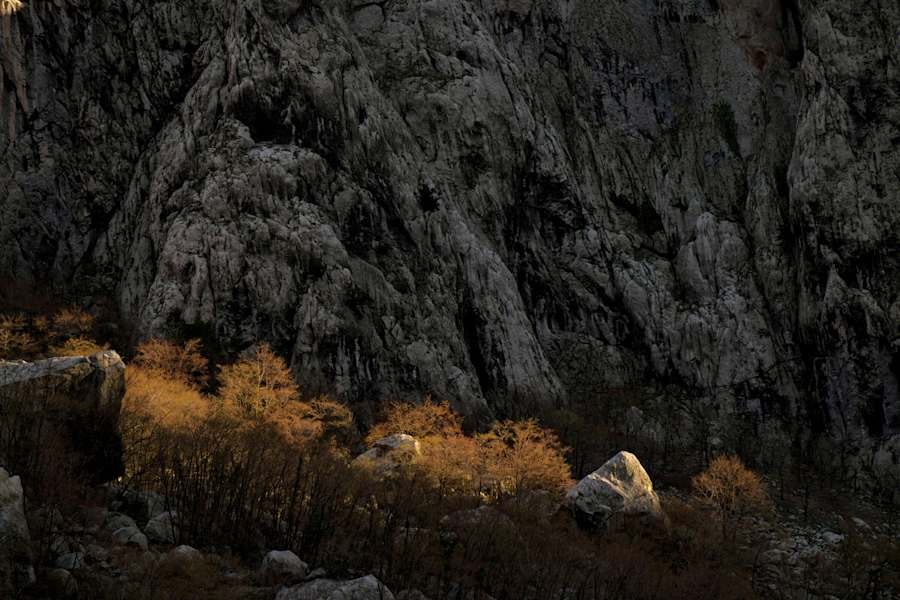 Letzte Lichtstrahlen vor der Nordwand des Anika Kuk