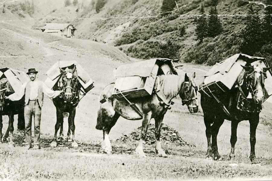 Säumer am Hochtannbergpass in Vorarlberg