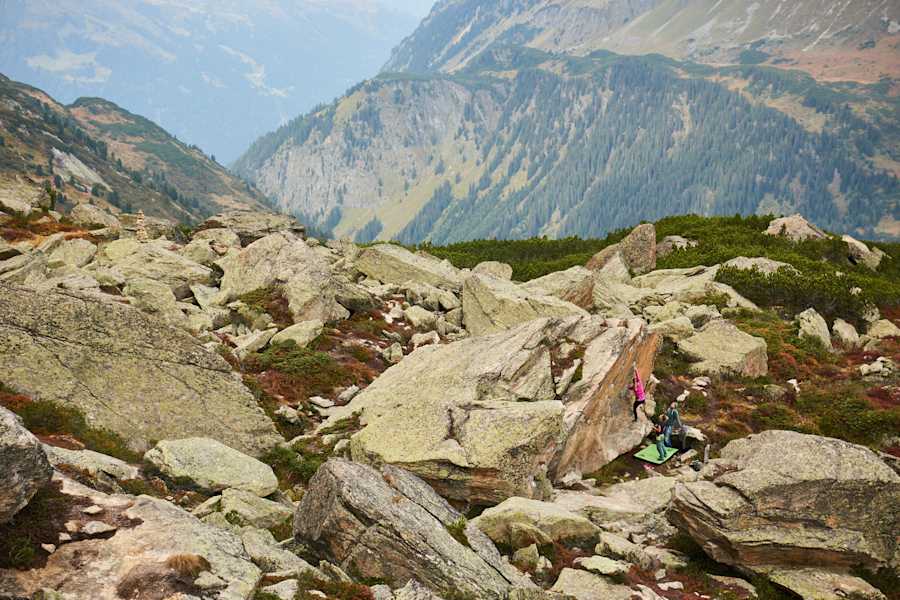 Bouldern Silvapark Paznaun Galtür Bergwelten