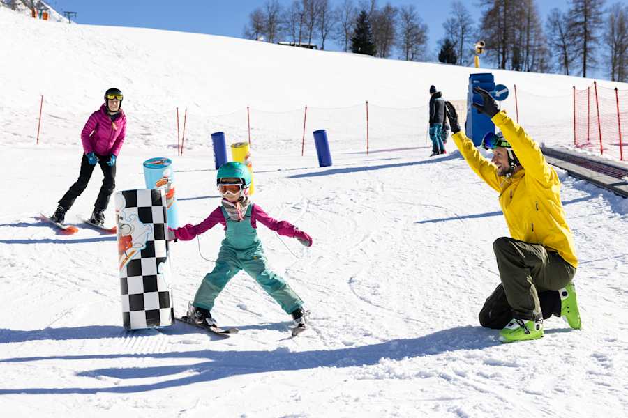 Skifahren lernen ganz ohne Hektik am Birkenlift bei Seefeld